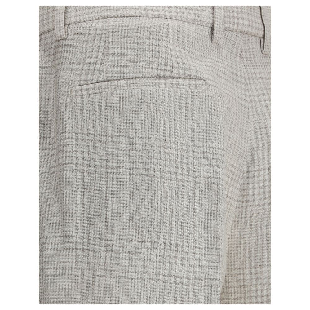 Check pattern linen Pants