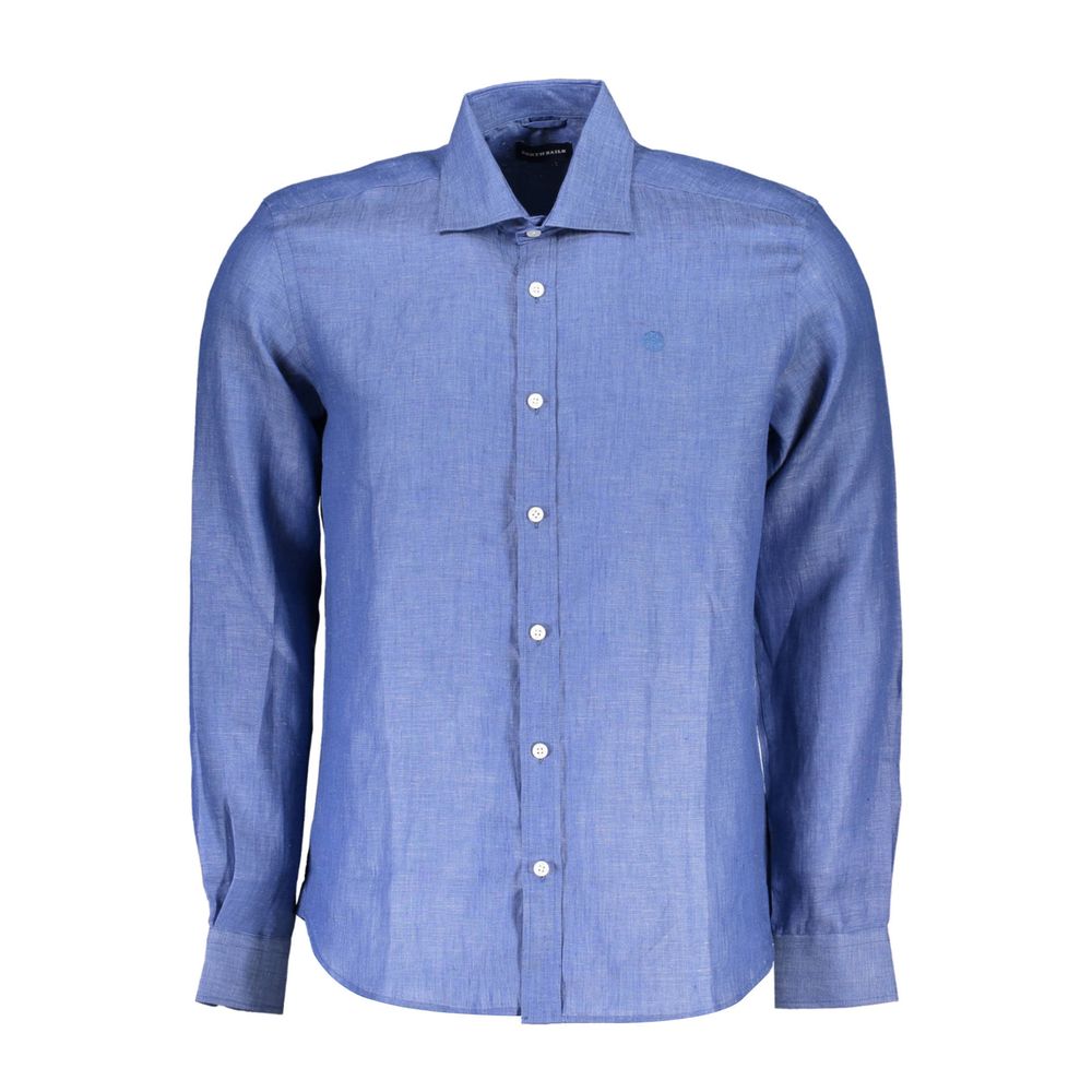 Blue Linen Men Shirt