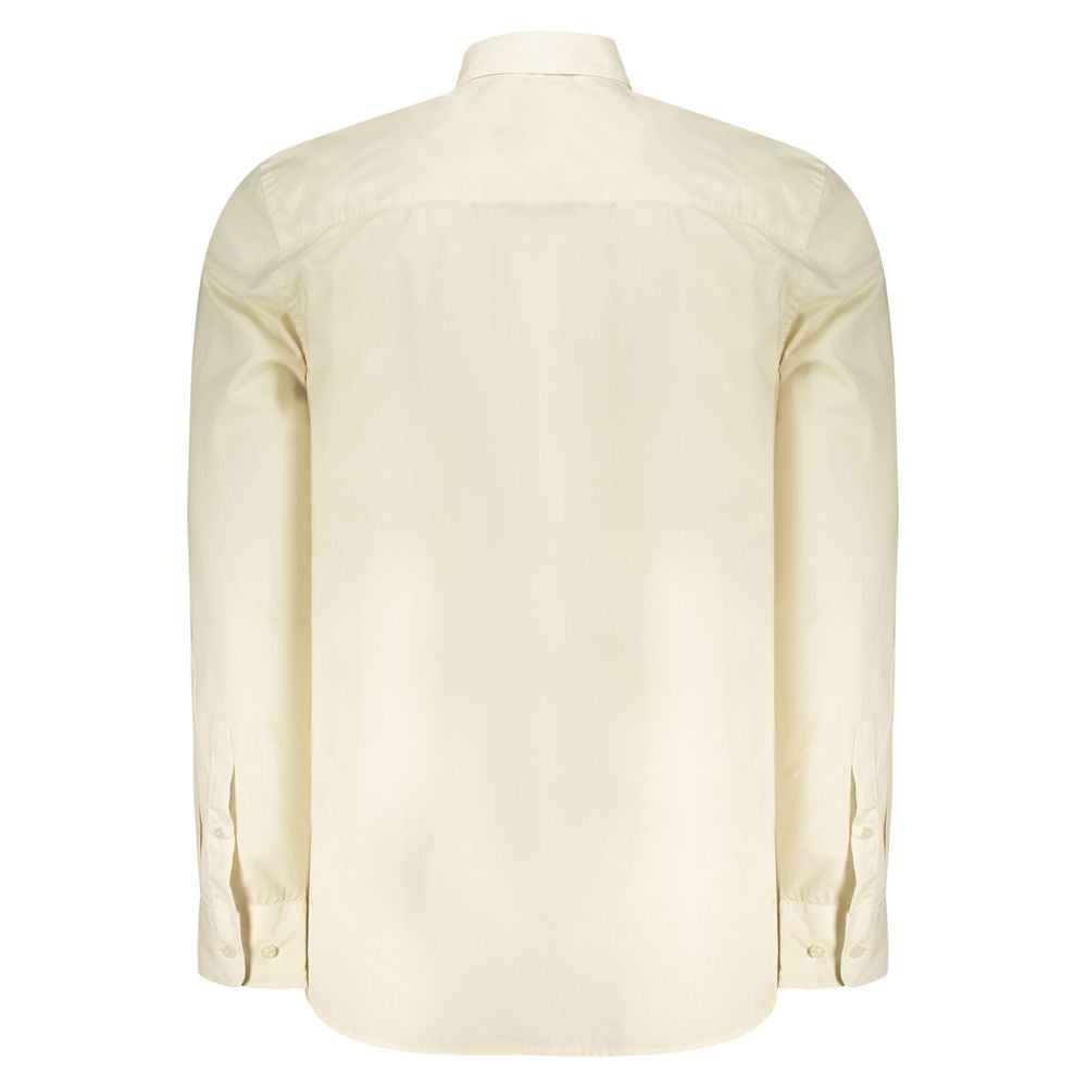 Beige Cotton Men Shirt