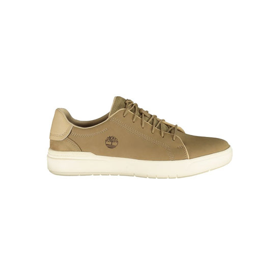 Beige Leather Men Sneaker