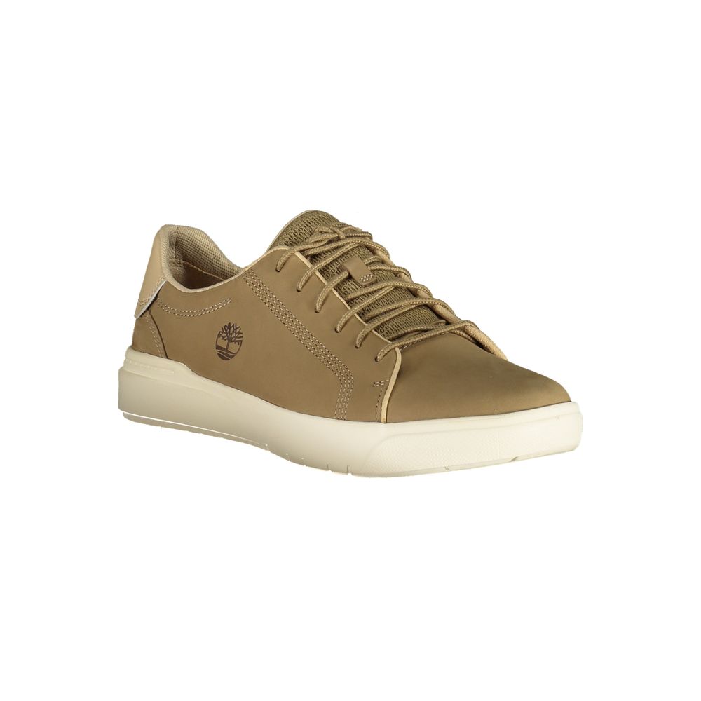 Beige Leather Men Sneaker