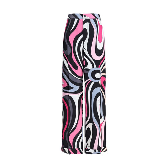 Marble print silk Pants