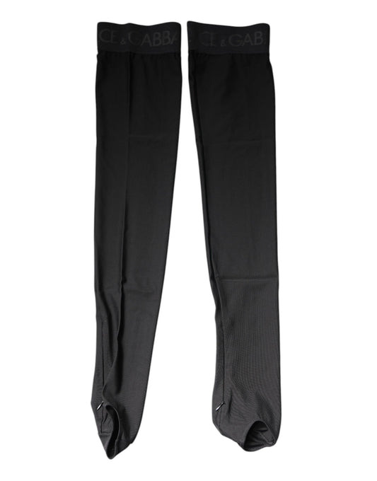 Black Viscose Stretch Over Calf Stockings Socks