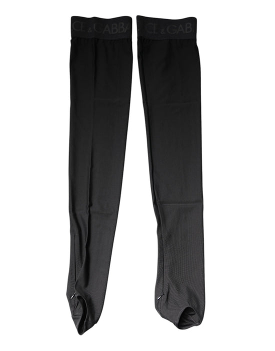 Black Viscose Stretch Over Calf Stockings Socks
