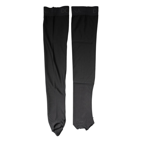 Black Viscose Stretch Over Calf Stockings Socks