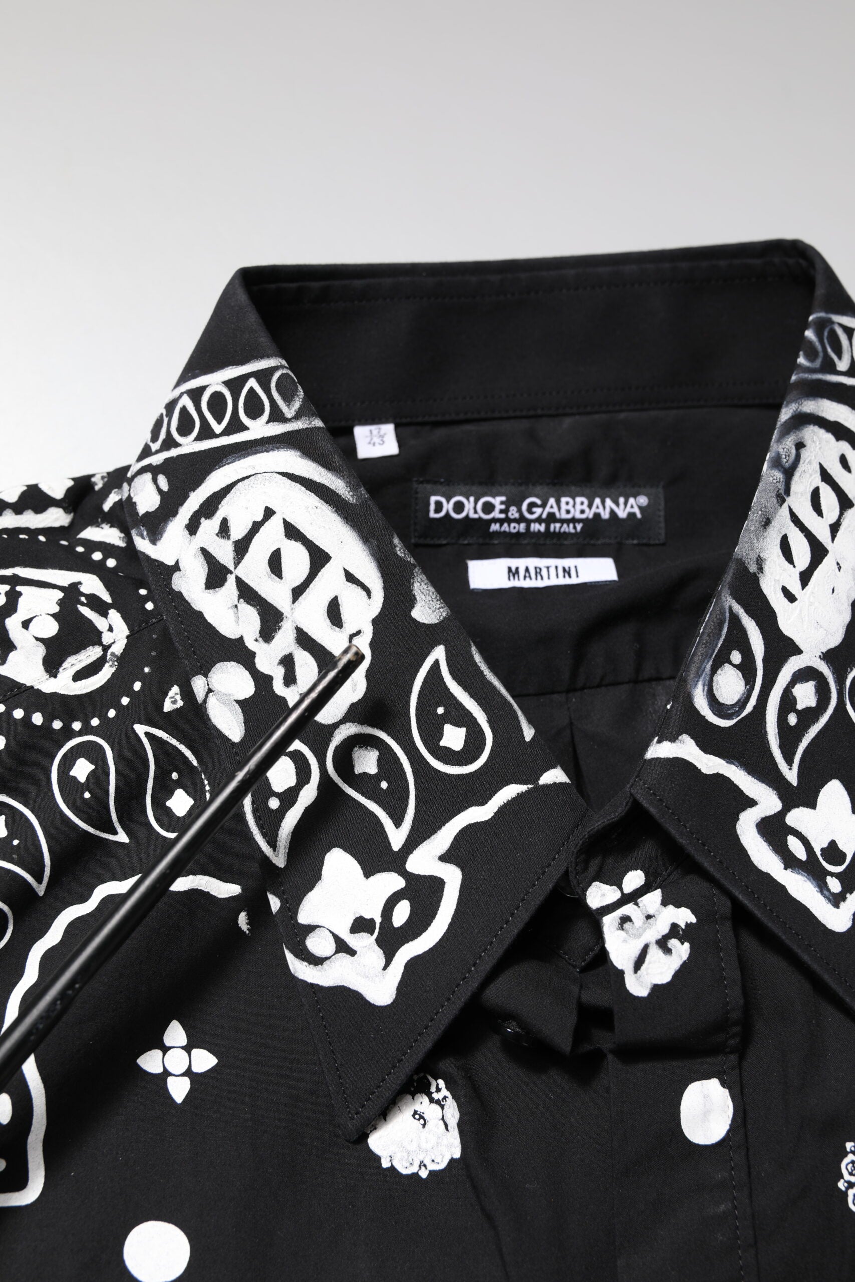 Black White Bandana MARTINI Men Dress Shirt