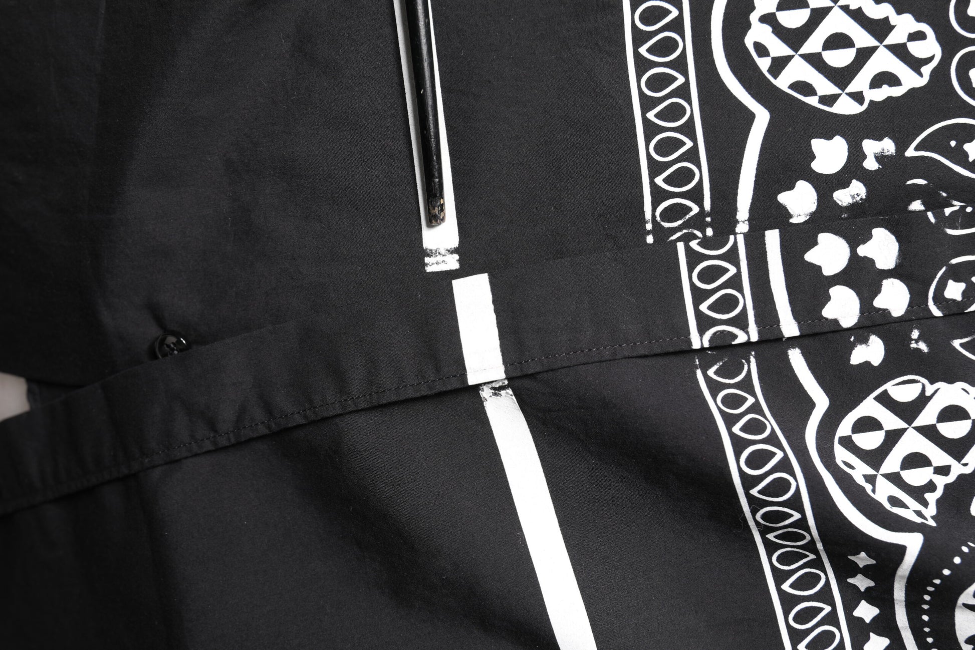 Black White Bandana Cotton Formal Dress Shirt