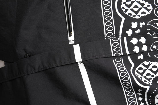 Black White Bandana Cotton Formal Dress Shirt