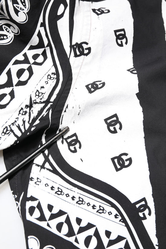 Black White Bandana Cotton Formal Dress Shirt
