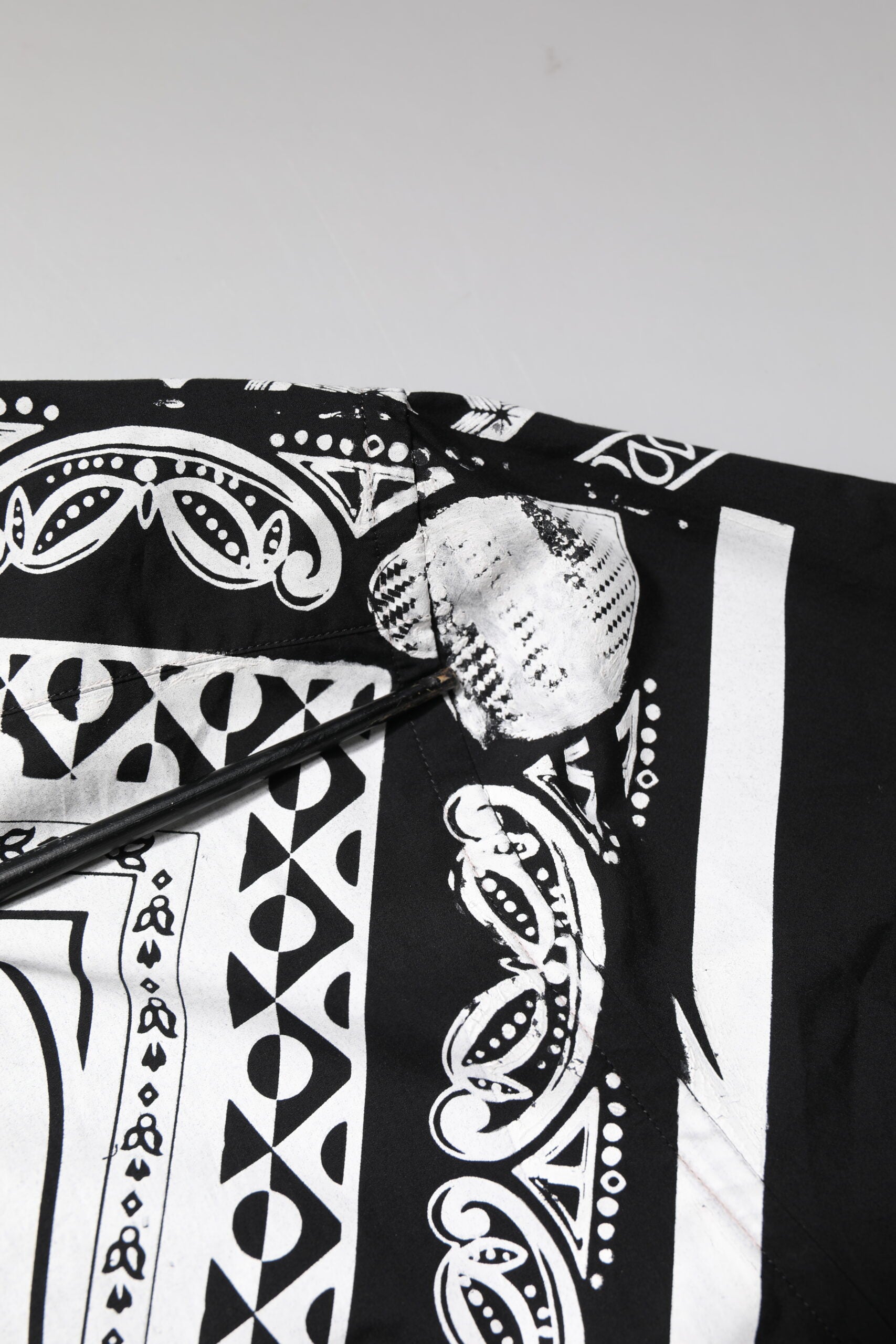 Black White Bandana Cotton Formal Dress Shirt