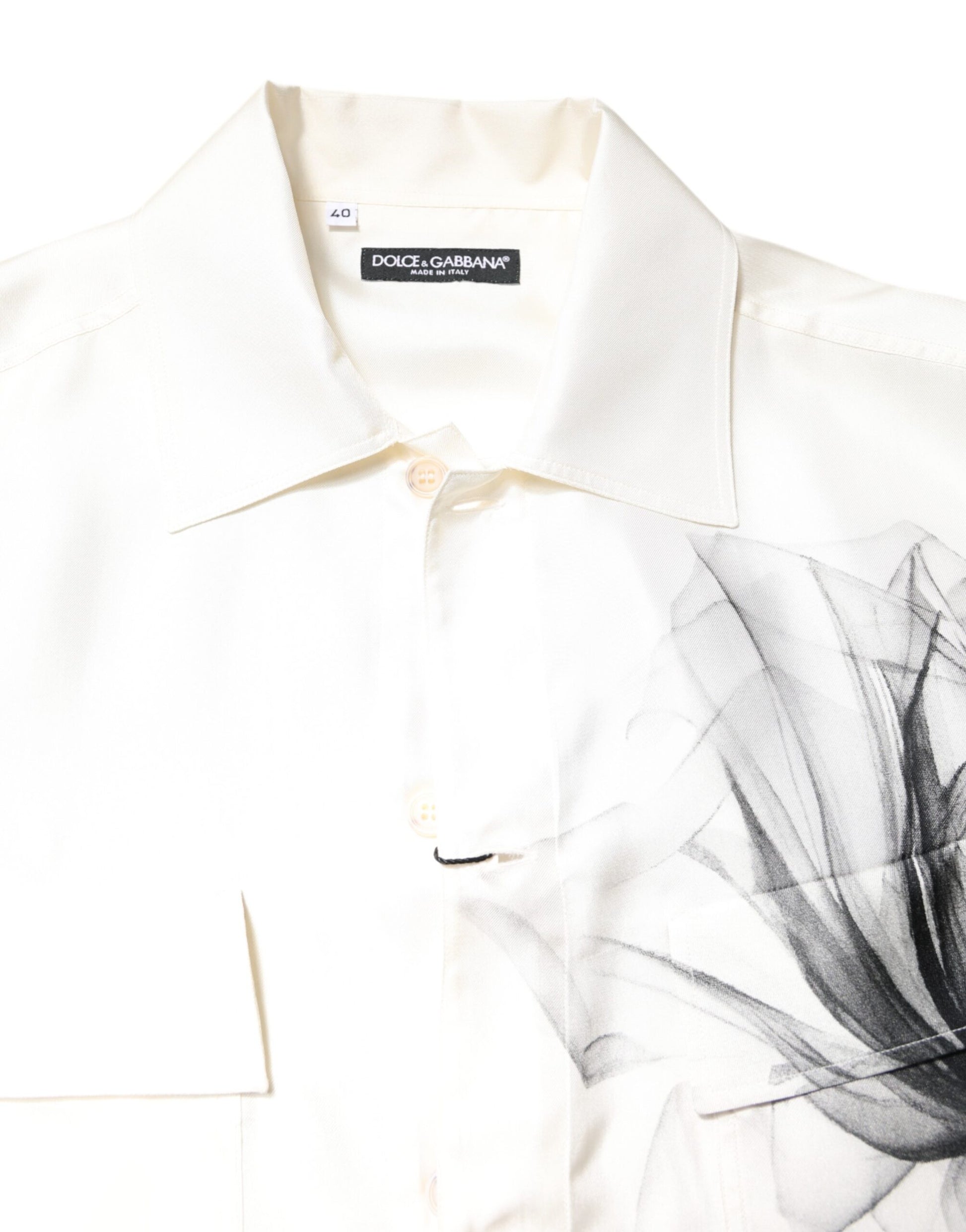 Ivory Silk Long Sleeves Men Casual Shirt