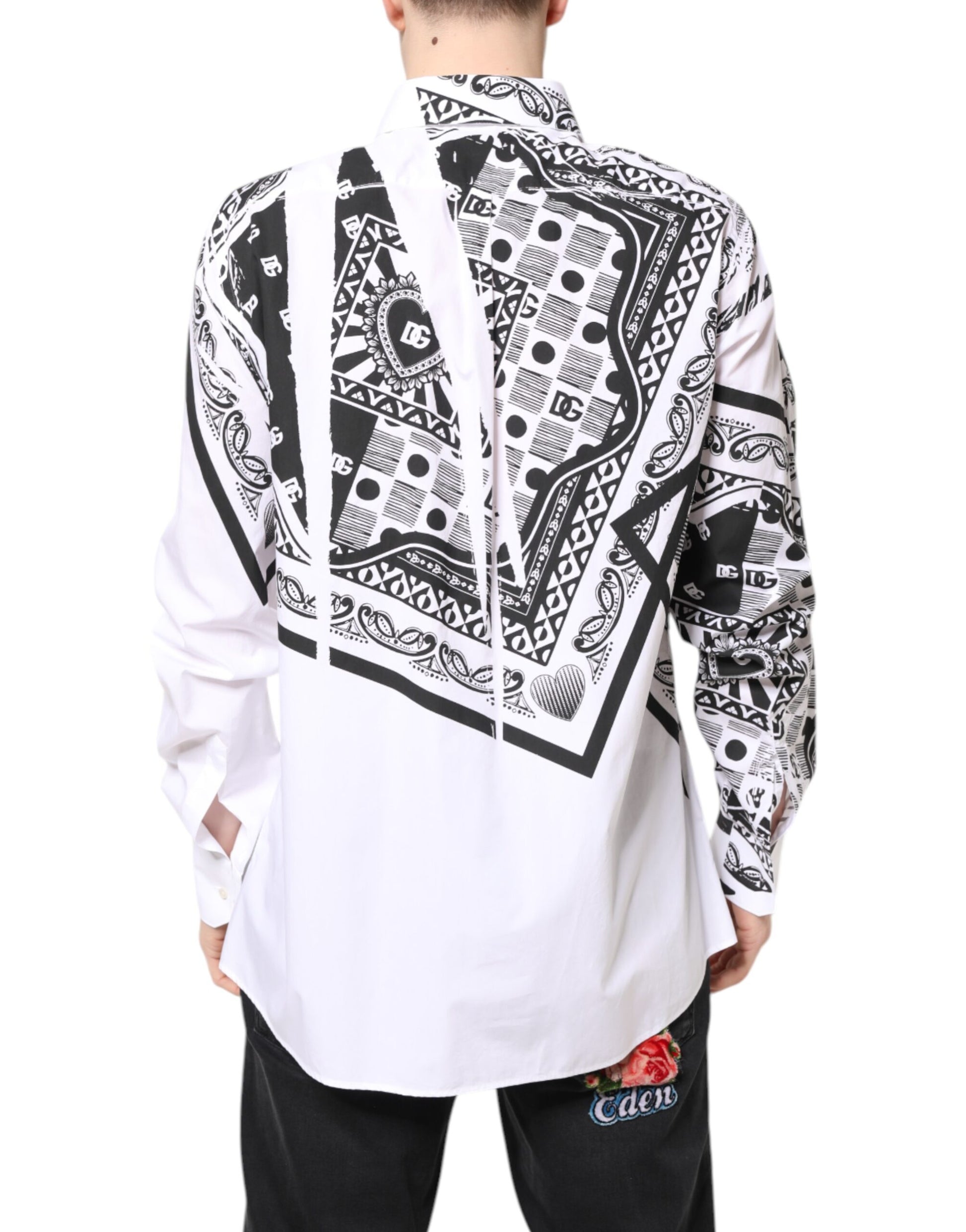 White Black Bandana MARTINI Formal Shirt