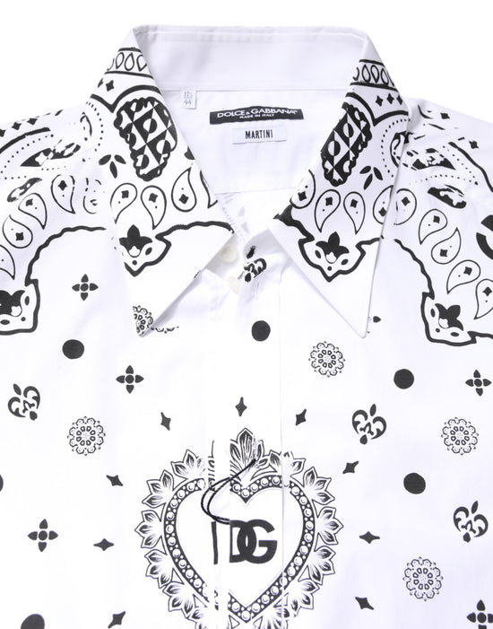White Black Bandana MARTINI Formal Shirt