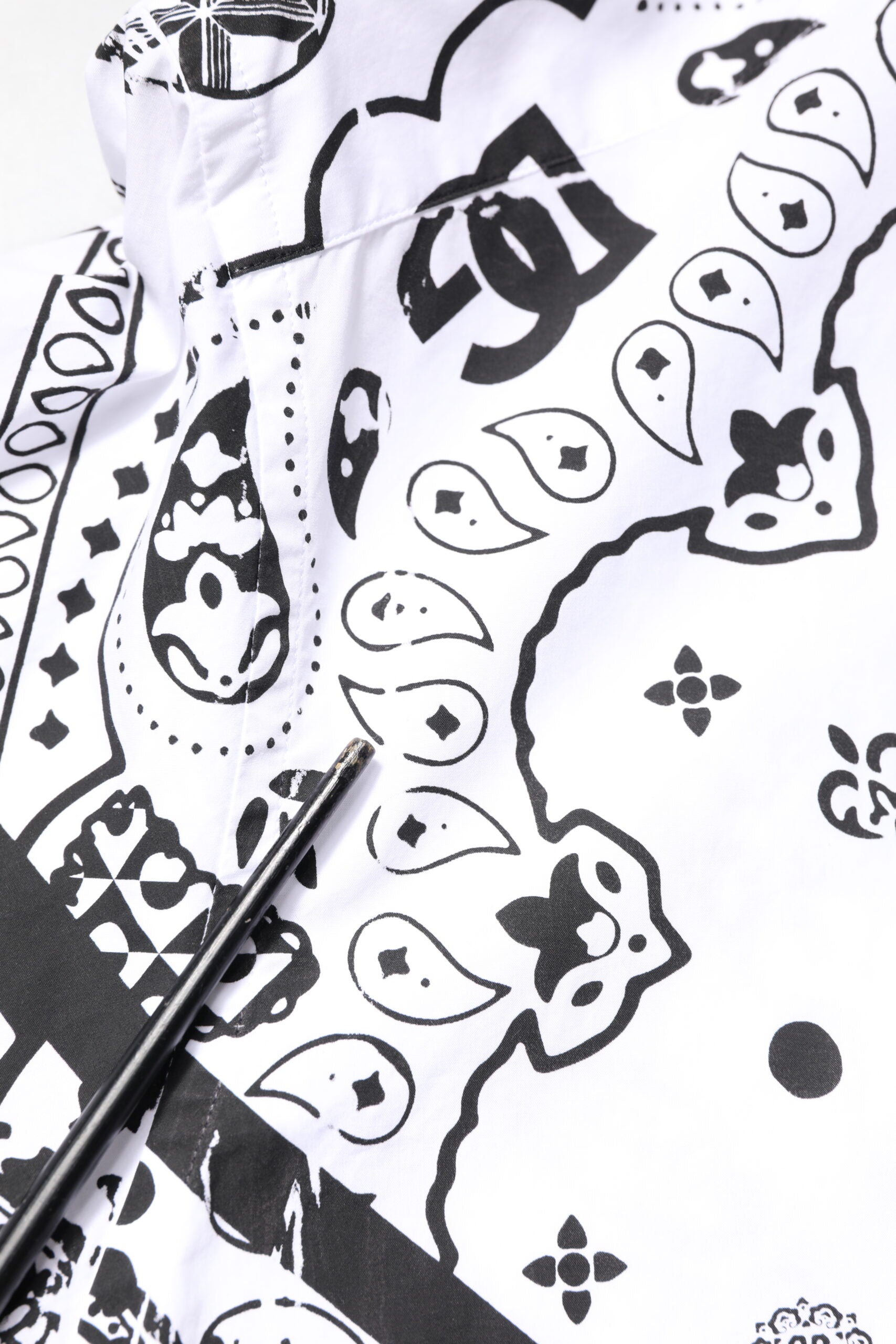 White Black Bandana MARTINI Formal Shirt