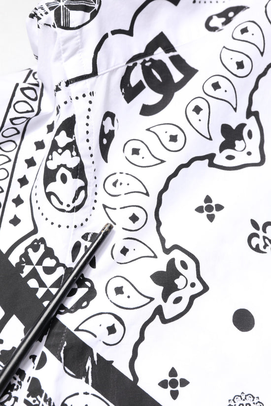 White Black Bandana MARTINI Formal Shirt