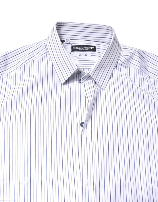 White Stripes GOLD Cotton Formal Shirt