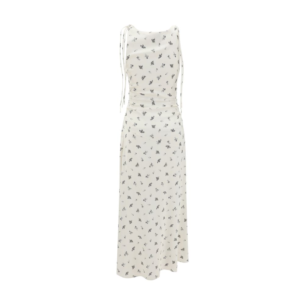 Satin floral long Dress