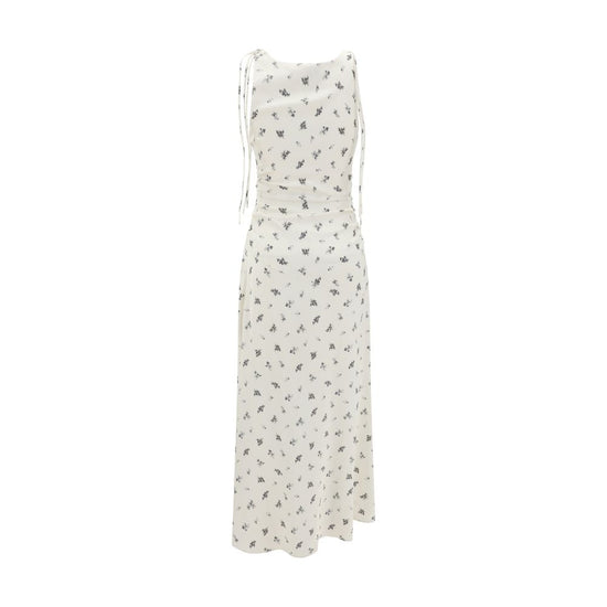 Satin floral long Dress
