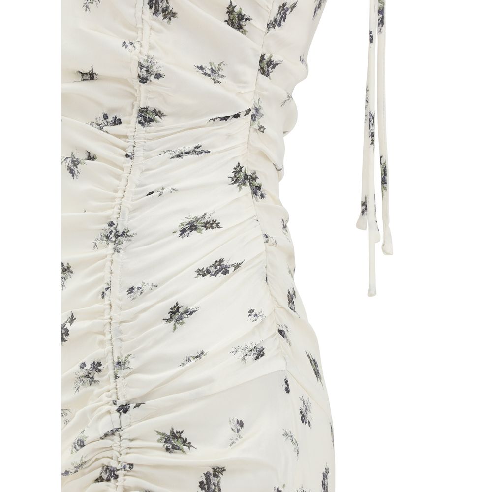 Satin floral long Dress