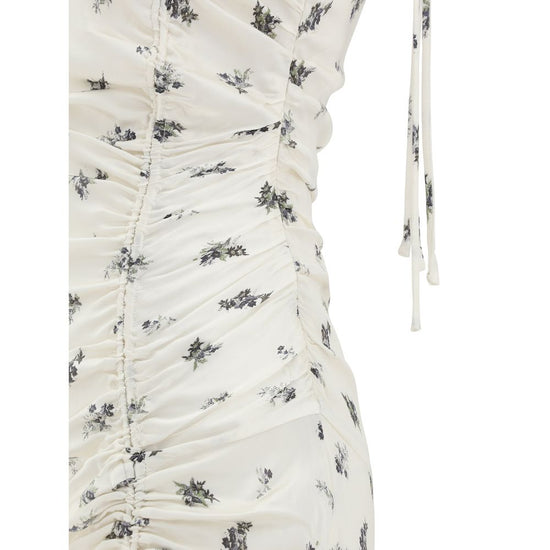 Satin floral long Dress