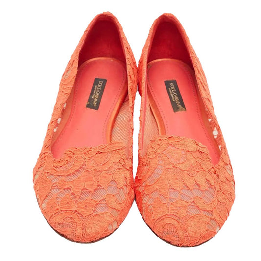 Red Viscose Flat Shoe