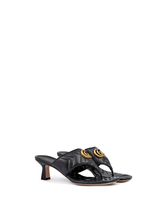 Mystic Black Nappa Charlotte Leather Sandals