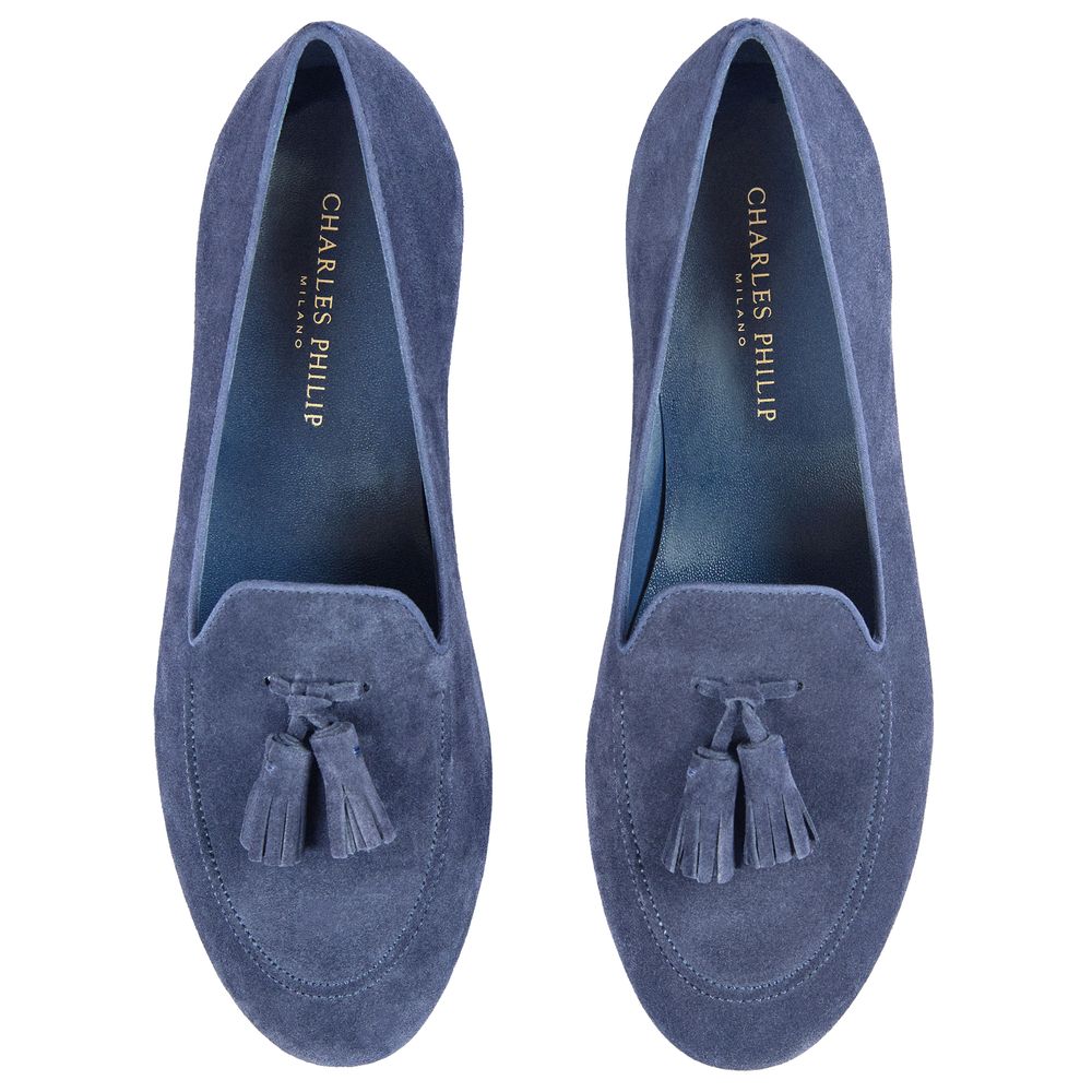 Blue Calfskin Loafer