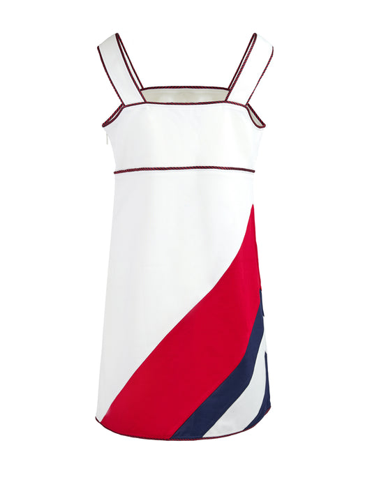 White polyester and Cotton short dress