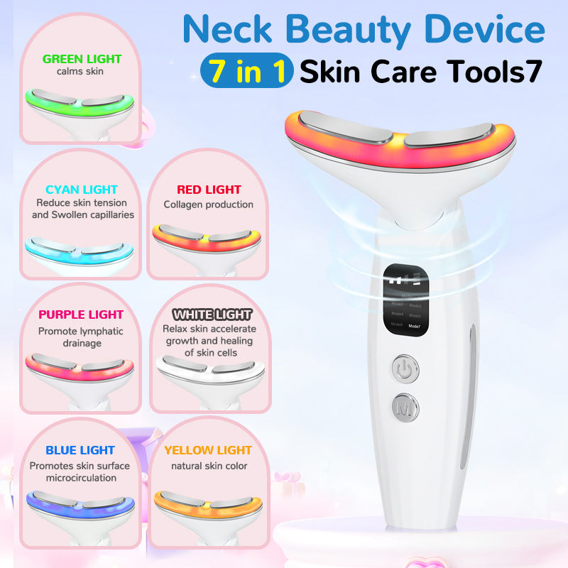 7-color light beauty neck instrument screen display massage instrument neck beauty instrument neck wrinkle auxiliary tool